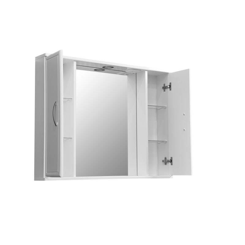 Зеркало со шкафом Stella Polar Концепт 90/C SP-00000131 90 см с подсветкой, белый