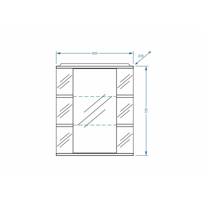 Зеркало со шкафом Stella Polar Концепт Лаура 60/C SP-00000050 60 см с подсветкой, правый, белый