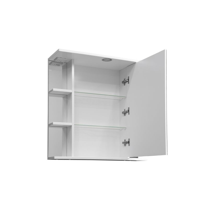 Зеркало со шкафом Stella Polar Концепт Лаура 70/C SP-00000058 70 см с подсветкой, правый, белый