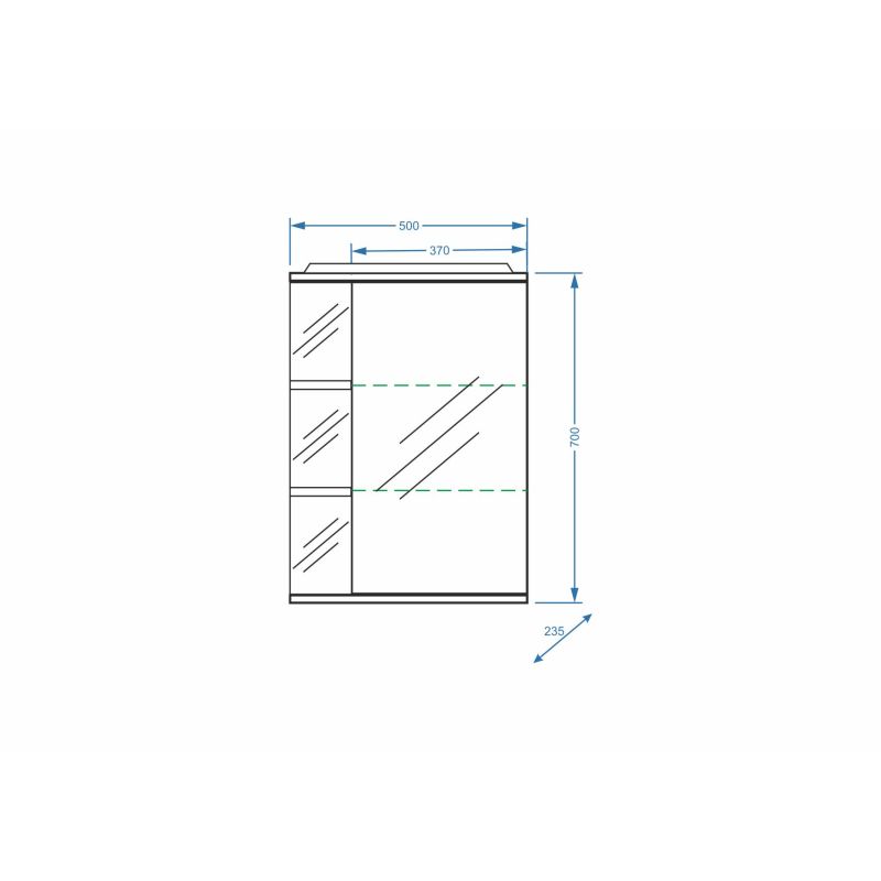 Зеркало со шкафом Stella Polar Концепт Нелея 50/C SP-00000035 50 см с подсветкой, правый, белый