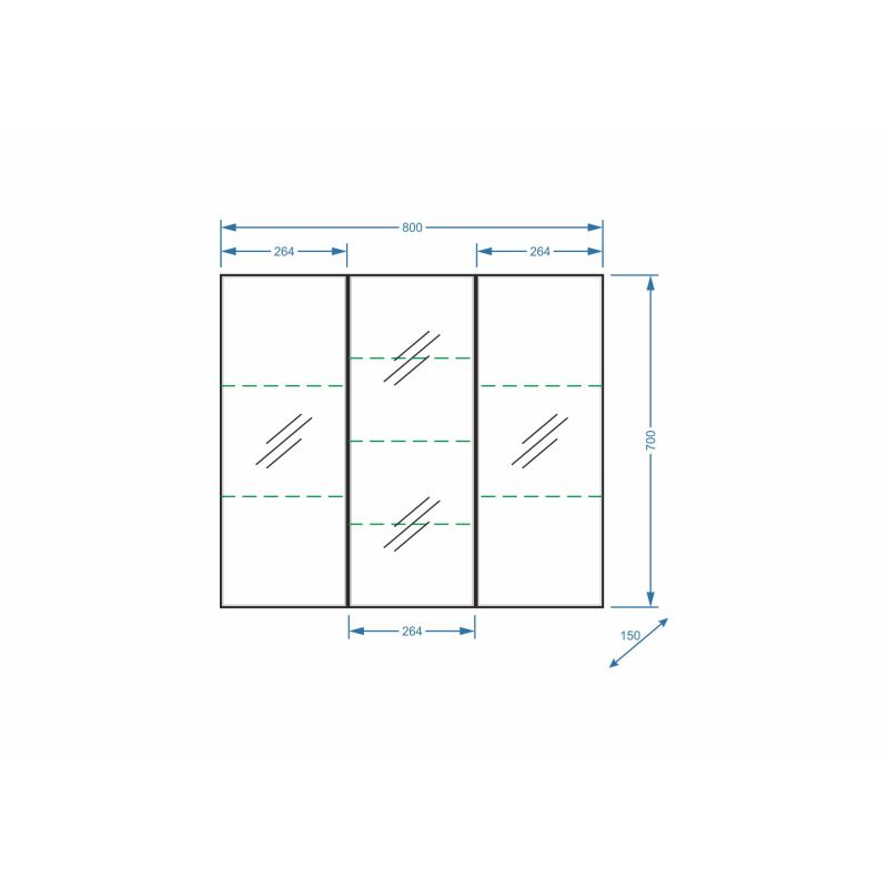 Зеркало со шкафом Stella Polar Концепт Парма 80 SP-00000126 80 см, 3 двери, белый