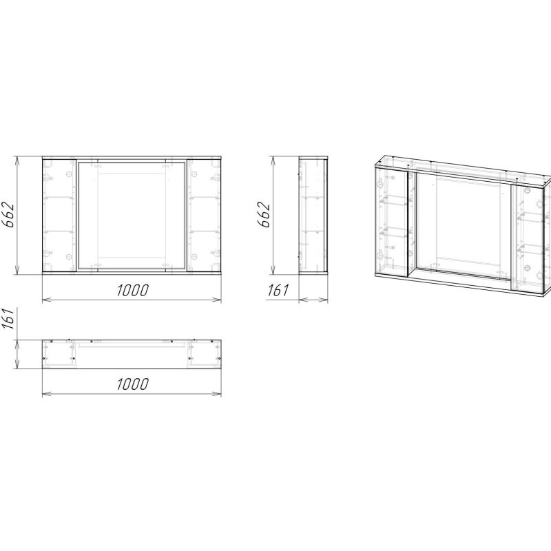 Зеркало со шкафом Stella Polar Дэрри 100 см SP-00001039 цемент