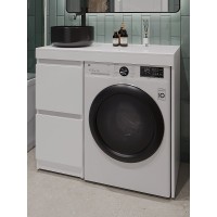 Тумба с раковиной Orange Sistema STM-100TUW+B07-345B, 100 см, под стиральную машину, напольная, белая