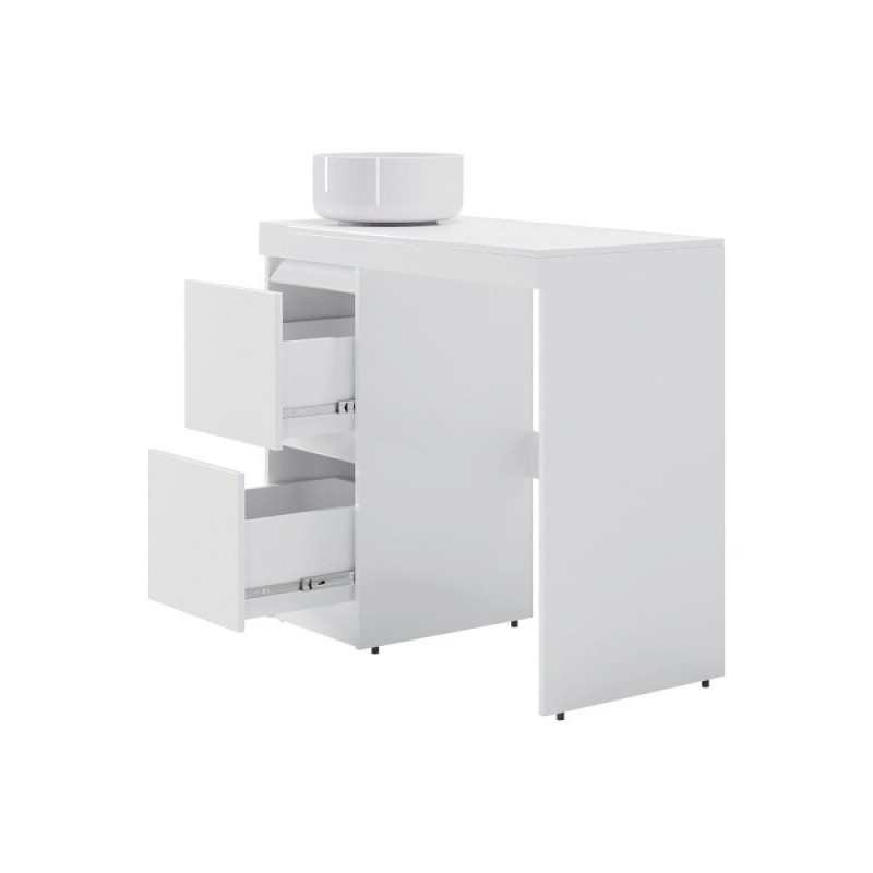 Тумба с раковиной Orange Sistema STM-100TUW+B07-345W, 100 см, под стиральную машину, напольная, белая