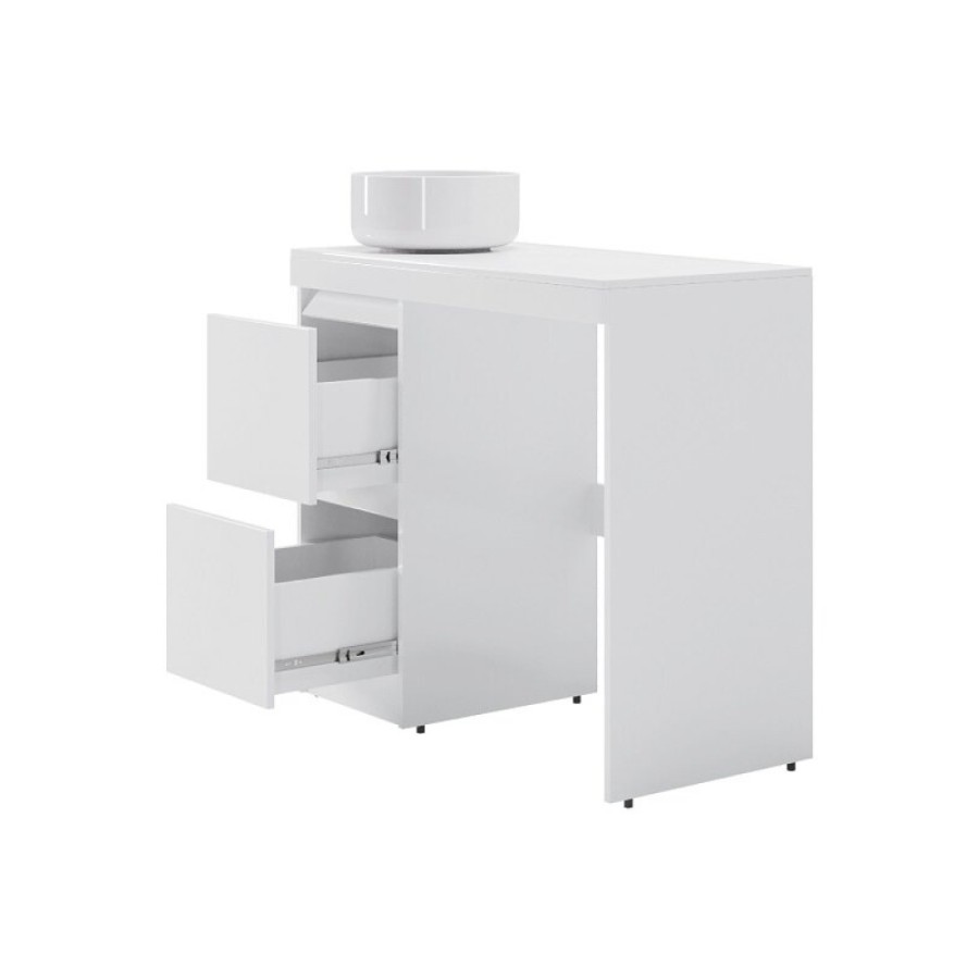 Тумба с раковиной Orange Sistema STM-100TUW+B07-345W, 100 см, под стиральную машину, напольная, белая