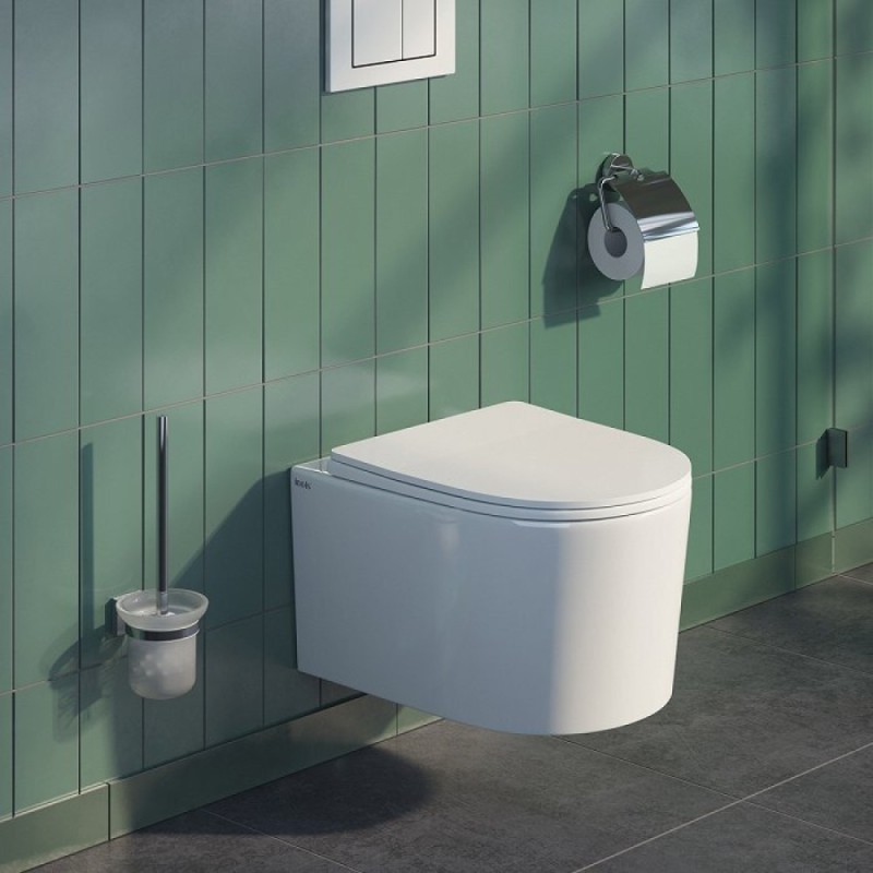 Подвесной унитаз Iddis Stone STORDSEi25 37 x 49 x 34 см безободковый, с сиденьем Soft Close