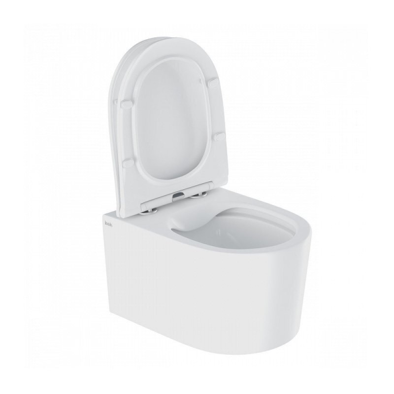 Подвесной унитаз Iddis Stone STORNSEi25, безободковый, с сиденьем Soft Close, белый