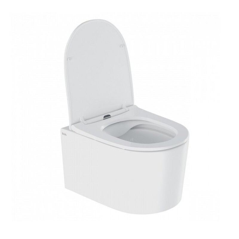 Подвесной унитаз Iddis Stone STORNSEi25, безободковый, с сиденьем Soft Close, белый