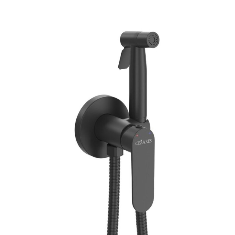 Гигиенический душ Cezares STYLUS-DIF-NOP, со смесителем, черный матовый