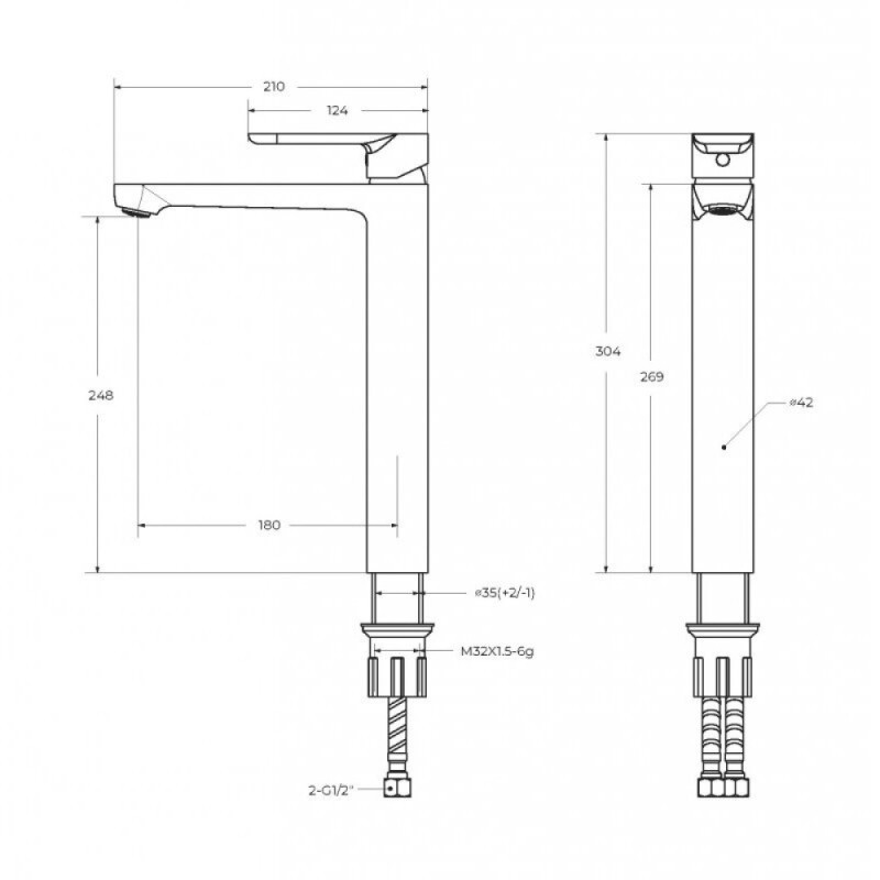 Смеситель для раковины Cezares STYLUS-LC-IN-W0, сатин