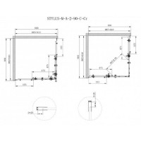 Душевой уголок Cezares Stylus-O-M-A-2-90-C-Cr, 90 x 90 см, стекло прозрачное, профиль хром