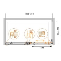 Душевой уголок Cezares Stylus-O-M-AH-1-120/100-C-Cr, 120 x 100 см, стекло прозрачное, профиль хром
