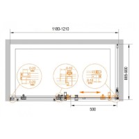 Душевой уголок Cezares Stylus-O-M-AH-1-120/90-C-Cr, 120 x 90 см, стекло прозрачное, профиль хром