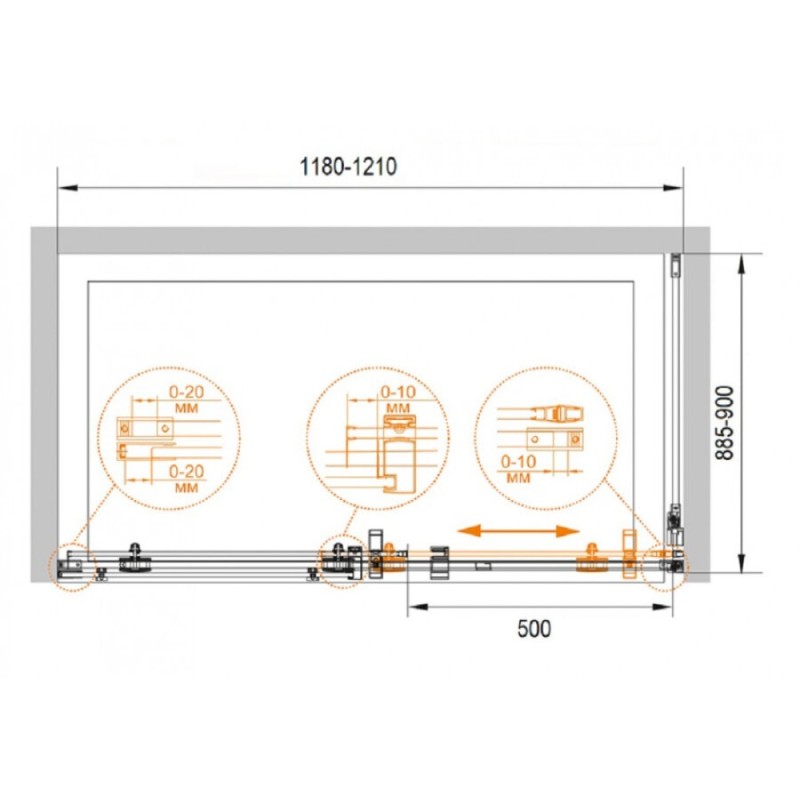 Душевой уголок Cezares Stylus-O-M-AH-1-120/90-C-Cr, 120 x 90 см, стекло прозрачное, профиль хром