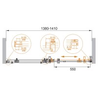 Душевая дверь Cezares Stylus-M, 140 см, стекло прозрачное, профиль хром, STYLUS-O-M-BF-1-140-C-Cr