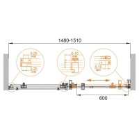 Душевая дверь Cezares Stylus-M, 150 см, стекло прозрачное, профиль хром, STYLUS-O-M-BF-1-150-C-Cr