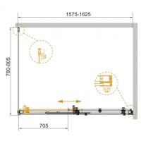 Душевой уголок Cezares Stylus-Soft-AH-1-160/80-C-Cr 160 x 80 x 195 см без поддона