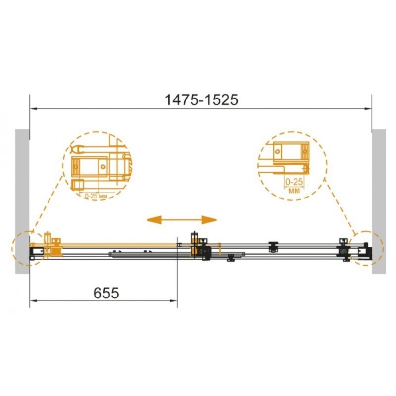 Душевая дверь Cezares Stylus-Soft-BF-1-150-C-Cr 150x195 см с доводчиком