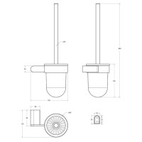 Ершик для унитаза Cezares Stylus-TBS-V-NOP, черный матовый