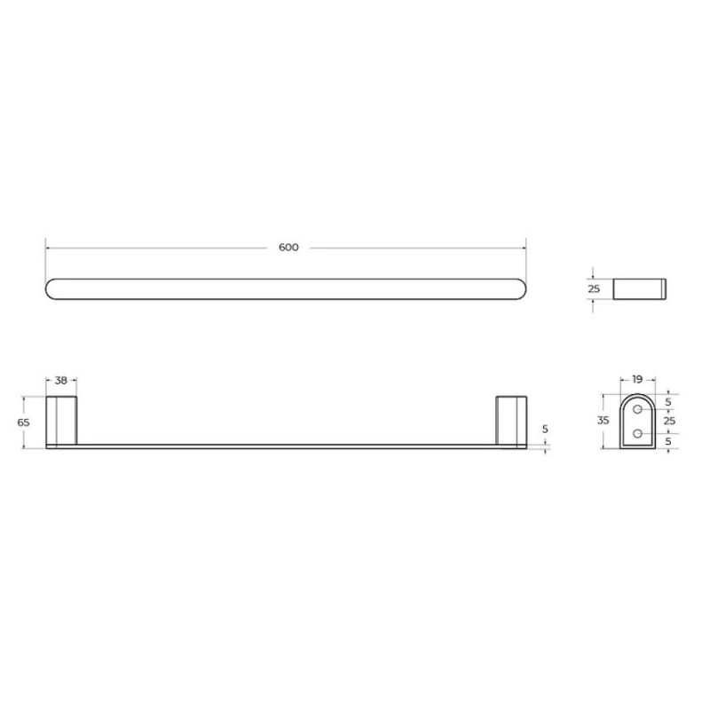 Полотенцедержатель Cezares Stylus-TH-60-01, 60 см, хром