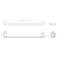 Полотенцедержатель Cezares Stylus-TH-60-IN, 60 см, сатин