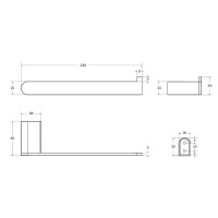 Полотенцедержатель Cezares Stylus-TH02-IN, 23 см, сатин