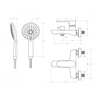 Смеситель для ванны и душа Cezares STYLUS-VD-BORO, с душевым гарнитуром, брашированное золото
