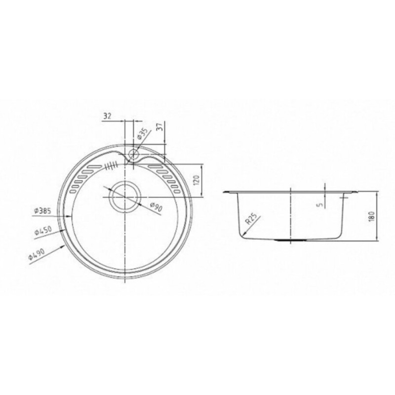 Мойка кухонная Iddis Suno S SUN50S0i77K/011UPSOi84 D50.5 см, с выпуском, шелк, сатин