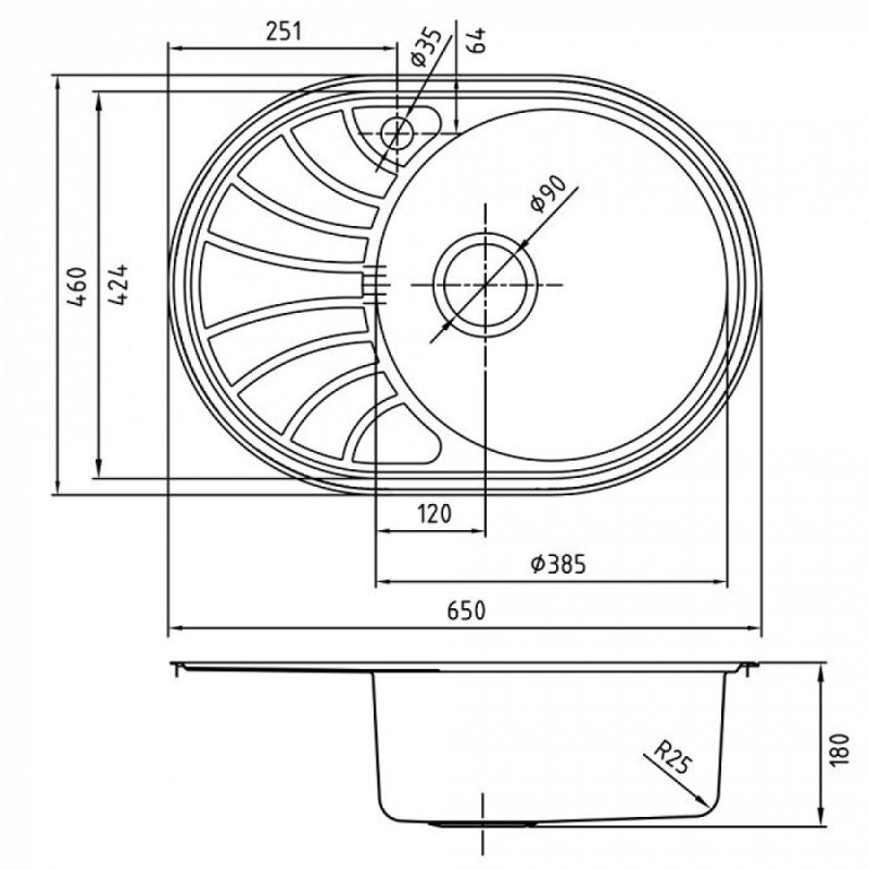 Мойка кухонная Iddis Suno S SUN65PRi77/SUN65PLi77