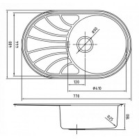 Мойка кухонная Iddis Suno S SUN77SDi77 77 см, 1 чаша, с крылом, шелк, сатин