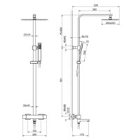 Душевая система Timo Tetra-Thermo SX-0169/16, с изливом, термостатическая, цвет белый матовый