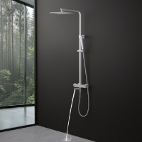 Душевая система Timo Tetra-Thermo SX-0169/16, с изливом, термостатическая, цвет белый матовый