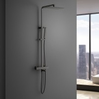 Душевая система Timo Tetra-Thermo SX-0169/18, термостатическая, цвет черное золото