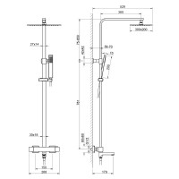 Душевая система Timo Tetra-Thermo SX-0169/18, термостатическая, цвет черное золото