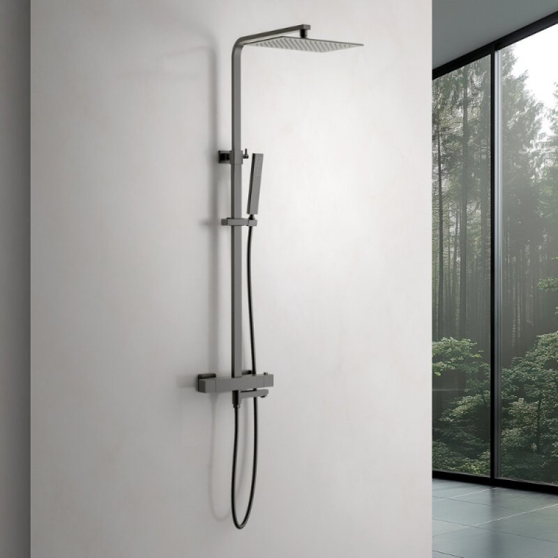 Душевая система Timo Tetra-Thermo SX-0169/18, термостатическая, цвет черное золото