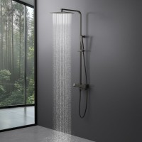 Душевая система Timo Tetra-Thermo SX-0169/18, термостатическая, цвет черное золото