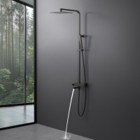 Душевая система Timo Tetra-Thermo SX-0169/18, термостатическая, цвет черное золото