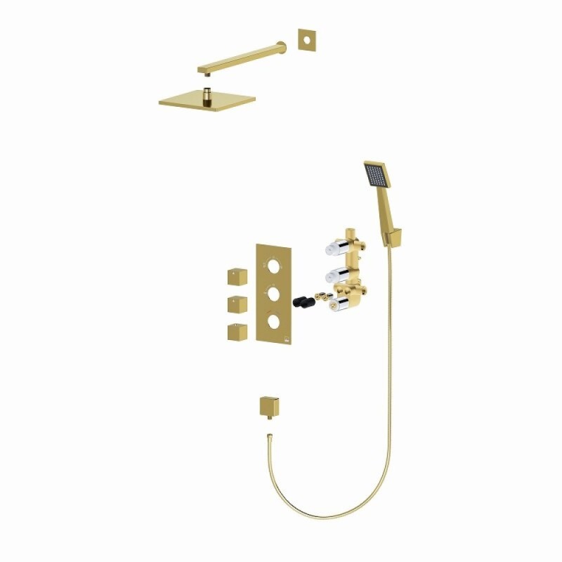 Душевая система Timo Tetra-Thermo, термостатическая, цвет золото матовое, SX-0179/17SM