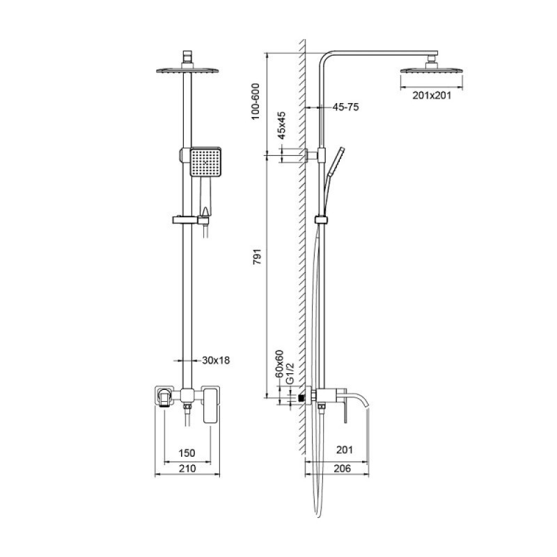 Душевая система Timo Selene SX-1013/03 3 потребителя, цвет черный матовый