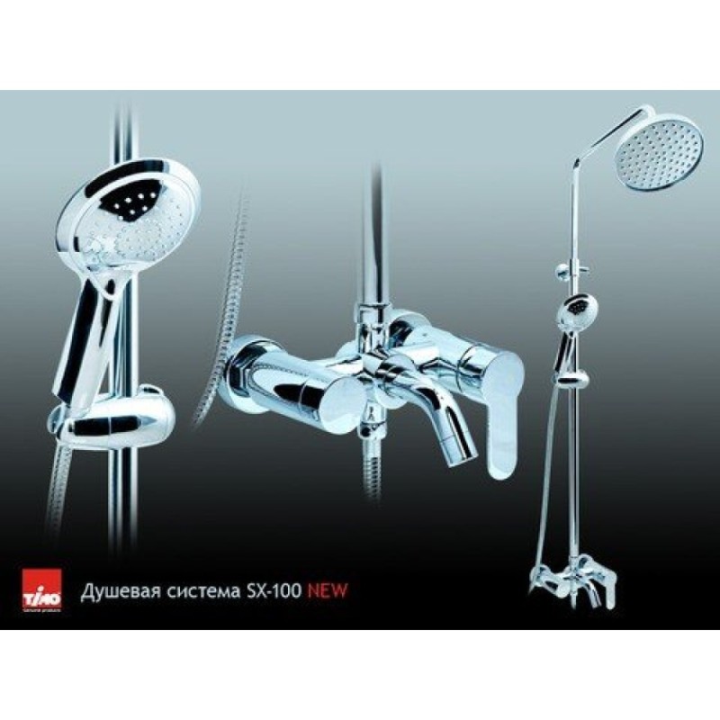 Душевая система Timo Polo SX-1100 chrome, 3-х режимная, хром