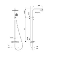 Душевая система Timo Helmi SX-1170/03, цвет чёрный матовый