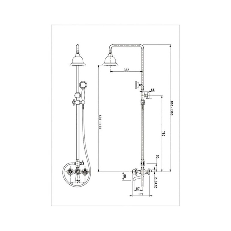 Душевая система Timo Nelson SX-1190 chrome, с изливом, цвет хром