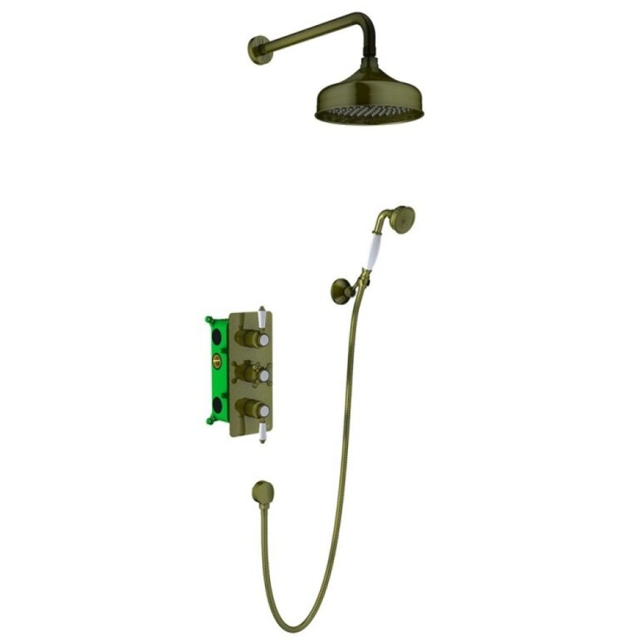 Душевая система скрытого монтажа Timo Nelson SX-1391/02SM antique, 2-х режимная, с термостатом, бронза