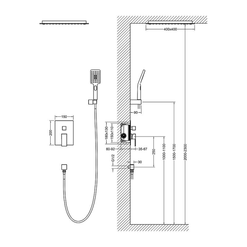 Душевая система Timo Selene SX-2029/03SM, черный