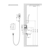 Душевая система Timo Selene SX-2039/03SM, с изливом, цвет черный матовый