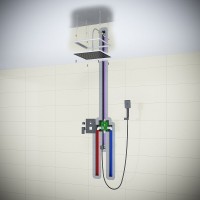 Душевая система Timo Selene SX-2039/03SM, с изливом, цвет черный матовый