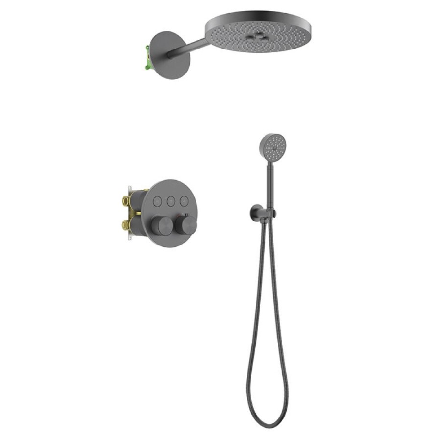 Душевая система Timo Saona SX-2308/18SM с термостатом, цвет черное золото