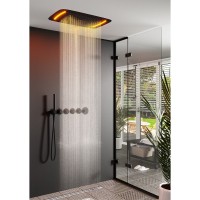 Душевая система Timo Saona SX-2319/03SM термостатическая, с подсветкой, цвет черный