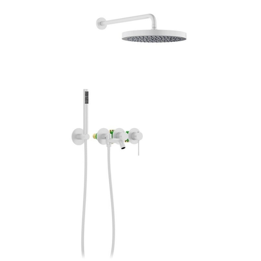 Душевая система Timo Saona SX-2348/16SM, с изливом, белый матовый