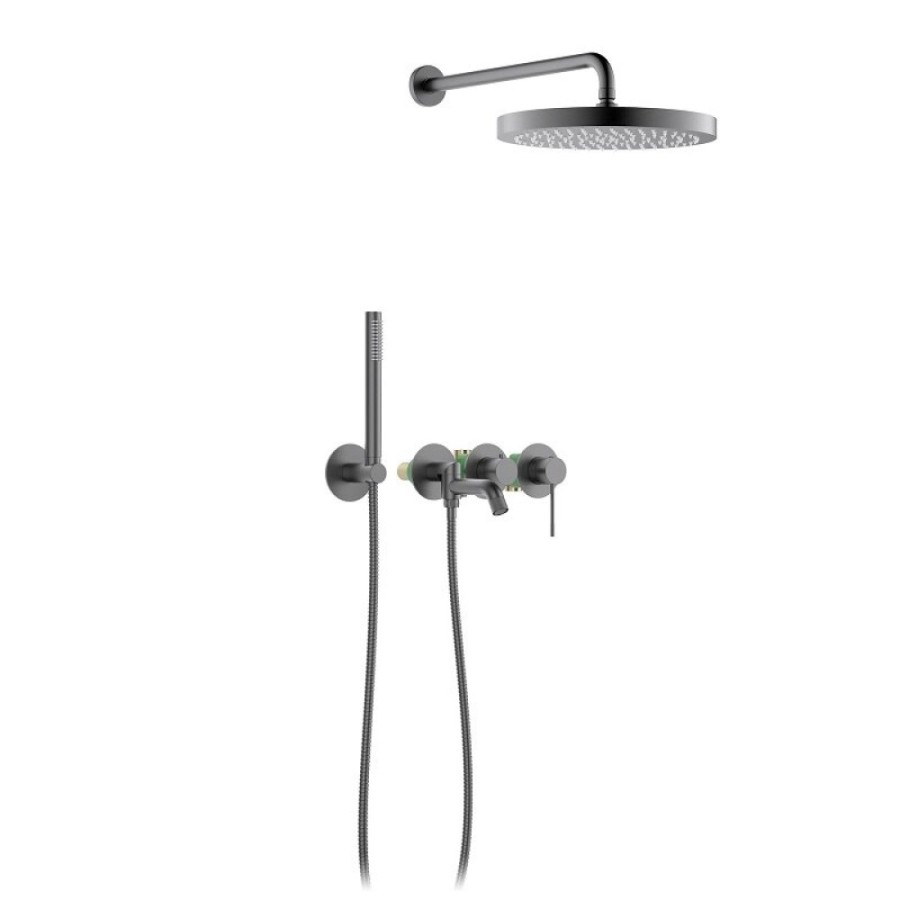 Душевая система Timo Saona SX-2348/18SM, с изливом, цвет черное золото